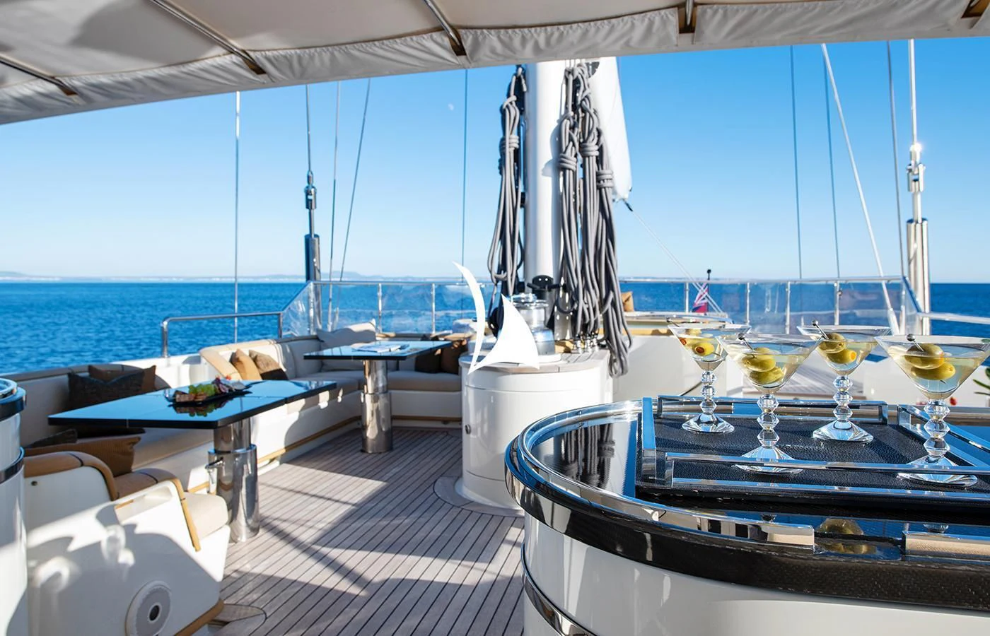 a boat on the water aboard ASAHI Yacht for Sale