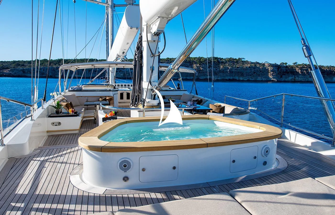 a boat on a dock aboard ASAHI Yacht for Sale