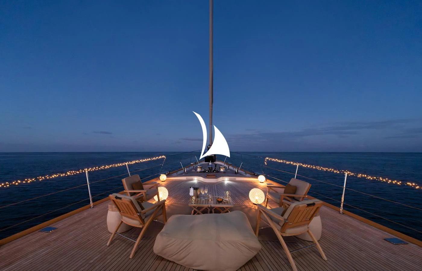 a boat on a deck aboard ASAHI Yacht for Sale