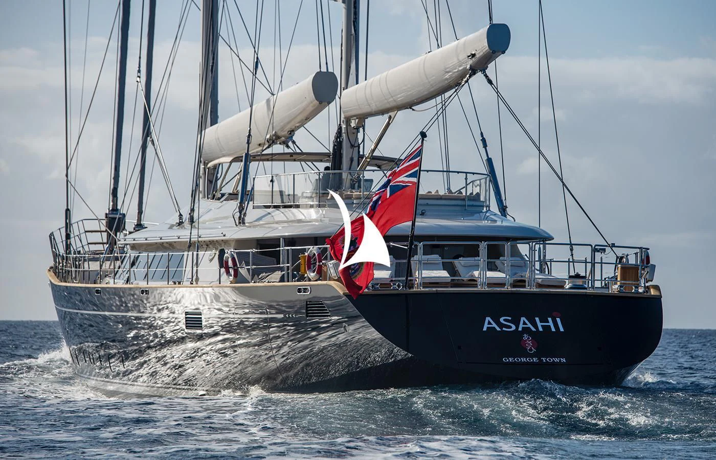 a boat on the water aboard ASAHI Yacht for Sale