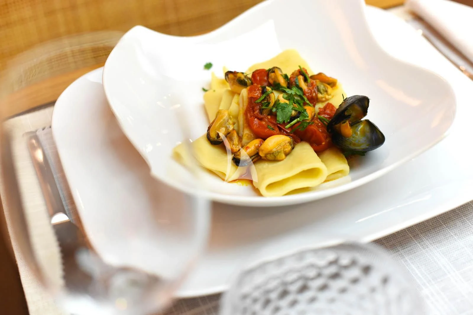a plate of food aboard ANYTHING GOES IV Yacht for Sale