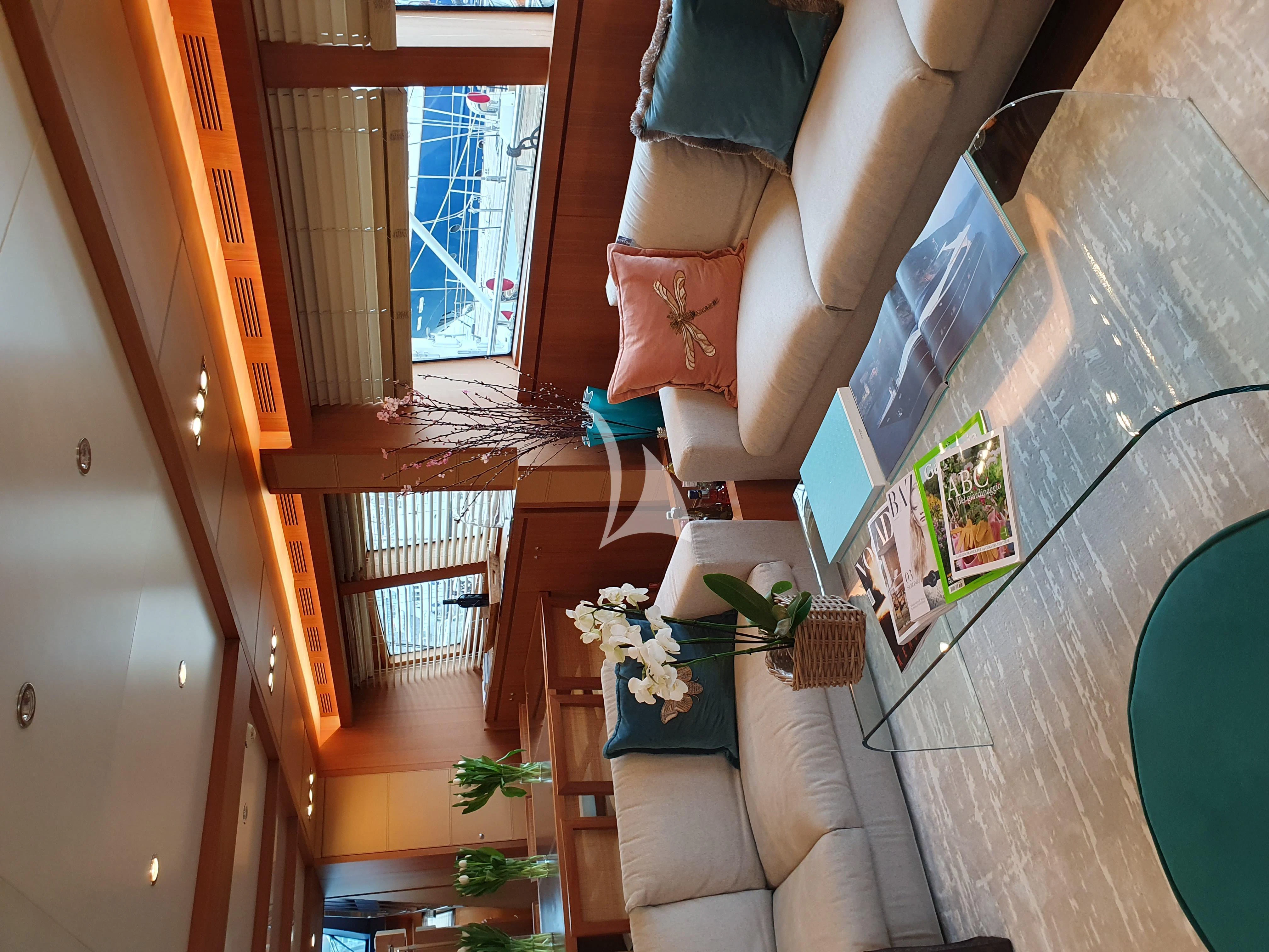 a person standing on a balcony aboard ANYTHING GOES IV Yacht for Sale