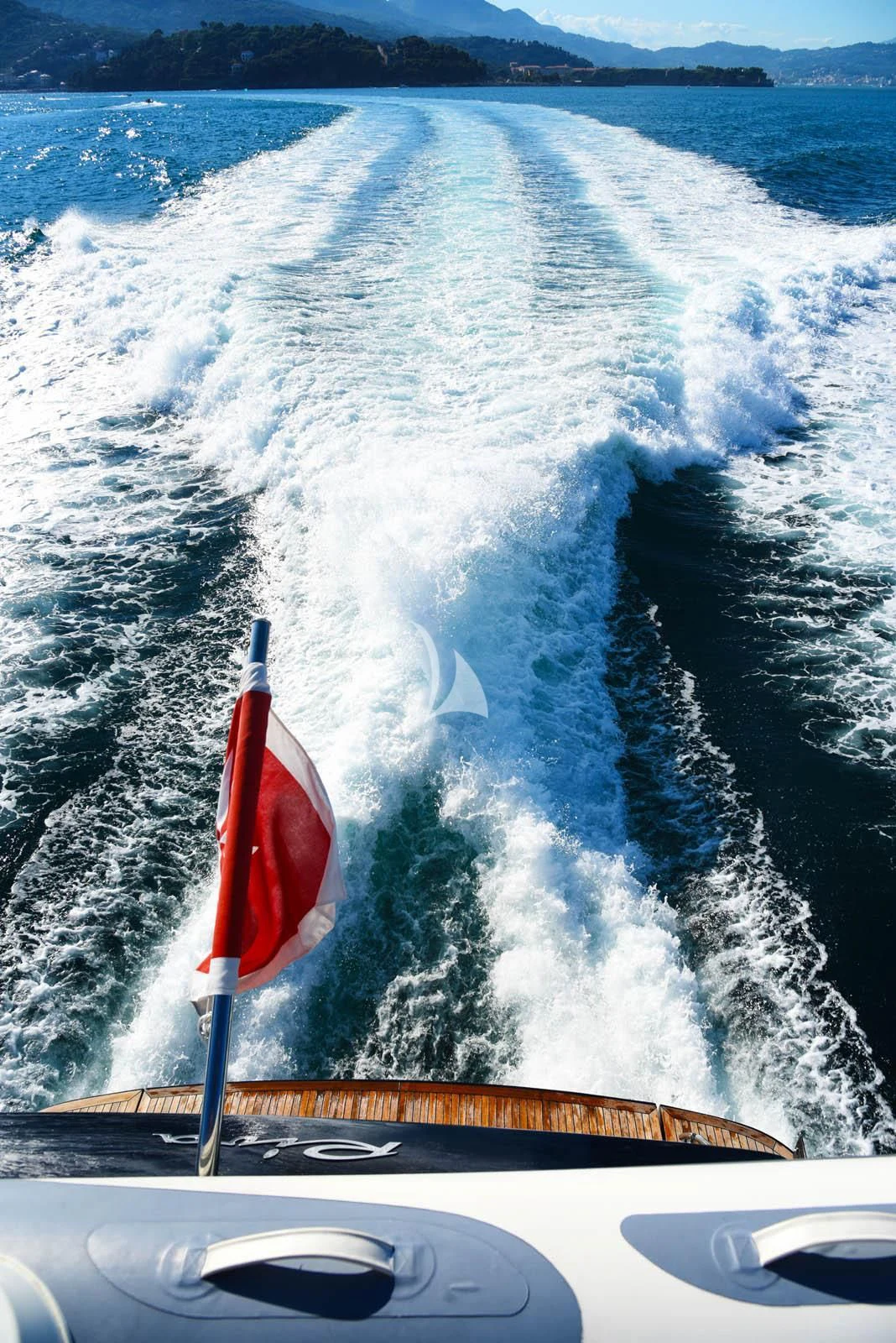 a boat with a flag on it aboard ANYTHING GOES IV Yacht for Sale