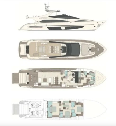 diagram, engineering drawing aboard ANYTHING GOES IV Yacht for Sale