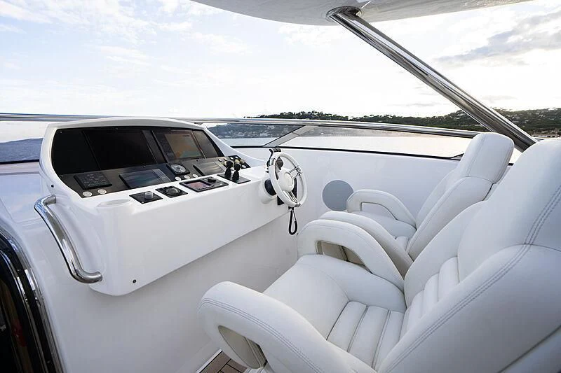 the interior of a car aboard R2 Yacht for Sale