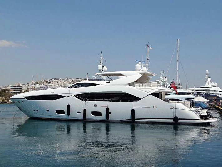 a white yacht in the water aboard R2 Yacht for Sale