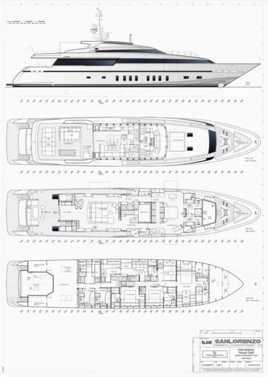 diagram, engineering drawing aboard LILIYA Yacht for Sale