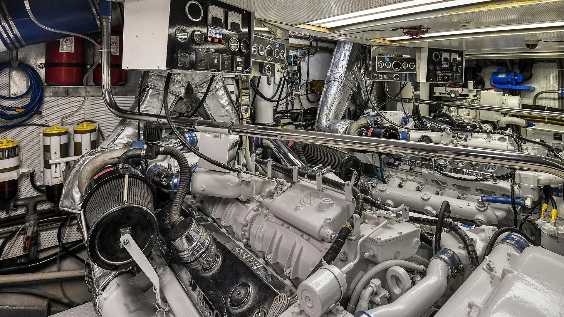 a machine with wires aboard PRIMETIME III Yacht for Sale