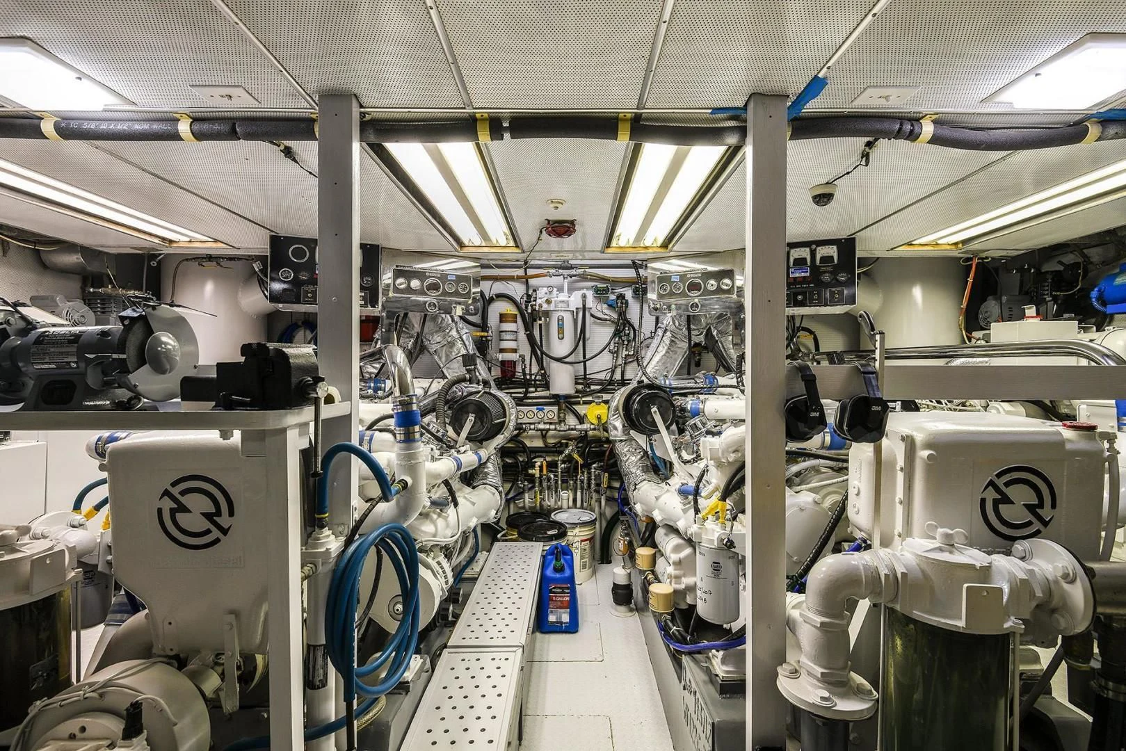 a room with machinery aboard PRIMETIME III Yacht for Sale