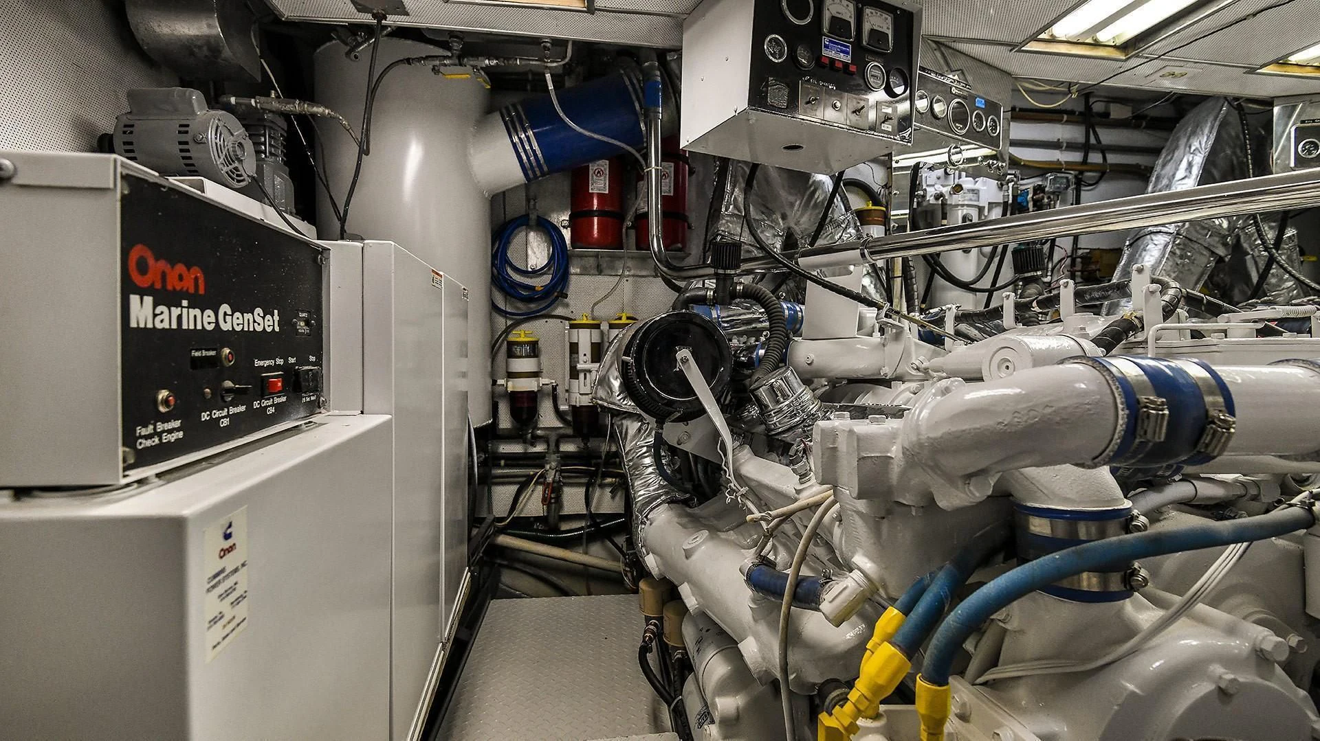 a machine with wires aboard PRIMETIME III Yacht for Sale