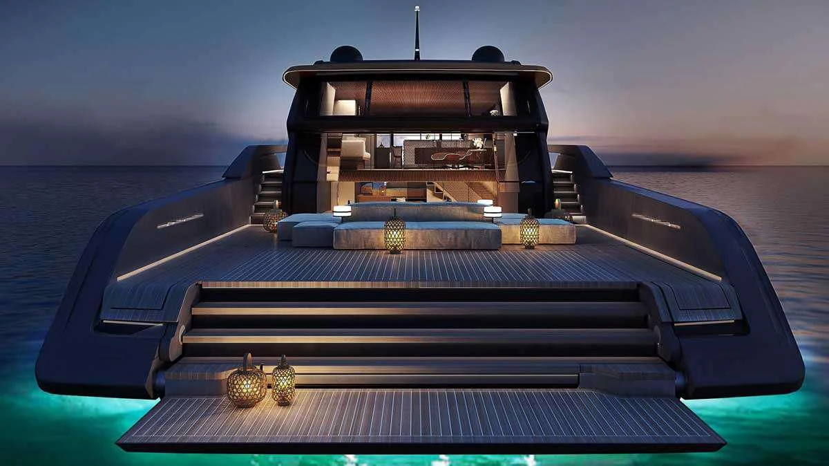 a close-up of a car aboard ANMAX Yacht for Sale