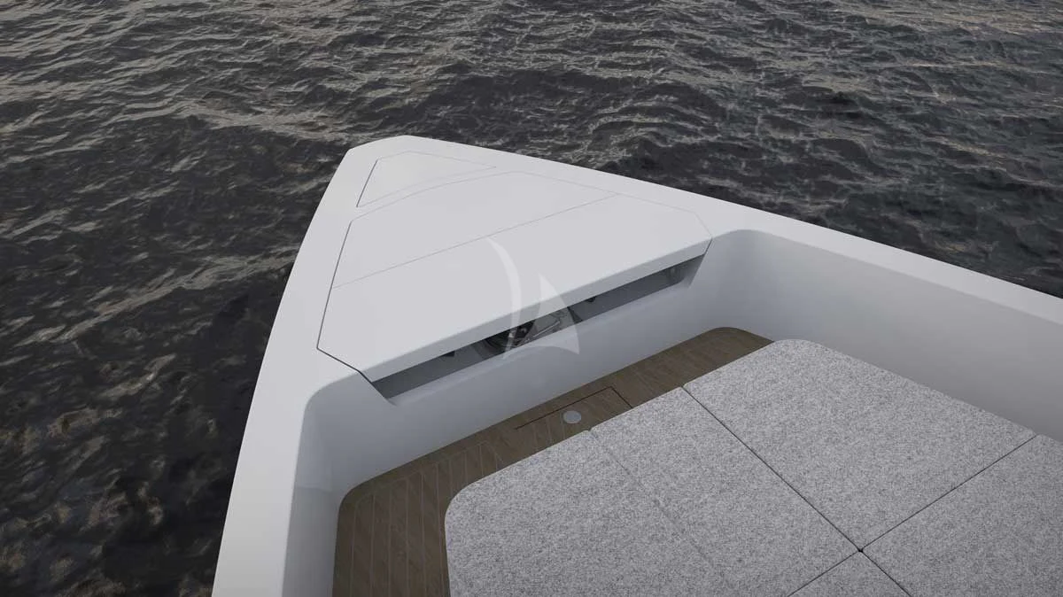 a white boat in the water aboard ANMAX Yacht for Sale