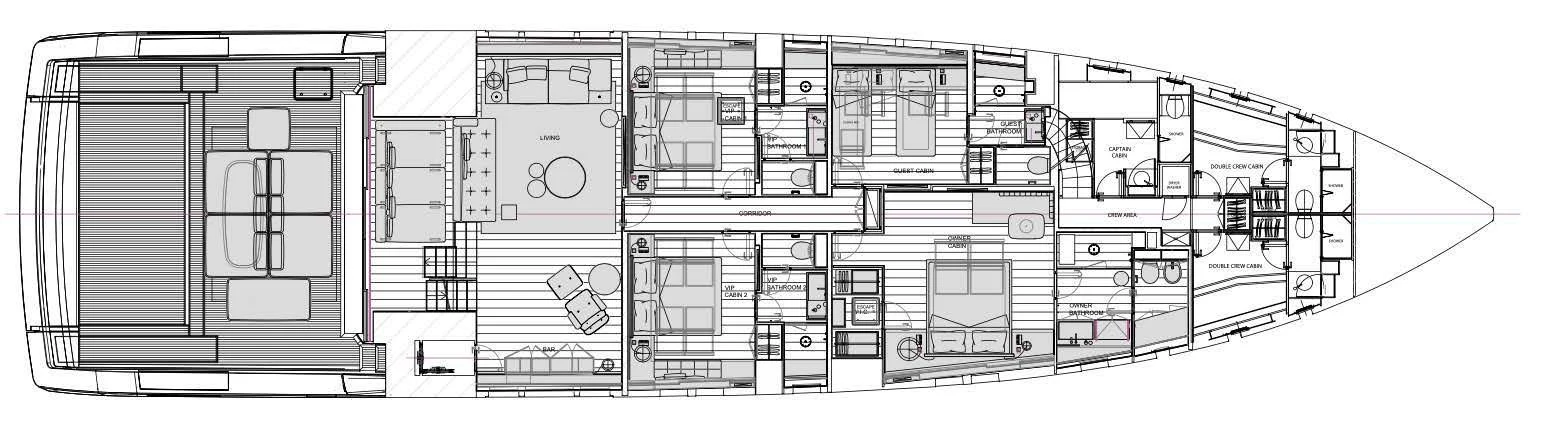 diagram, engineering drawing aboard ANMAX Yacht for Sale