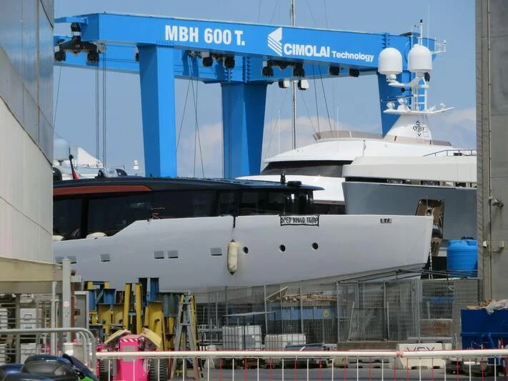 a large white ship aboard ANMAX Yacht for Sale