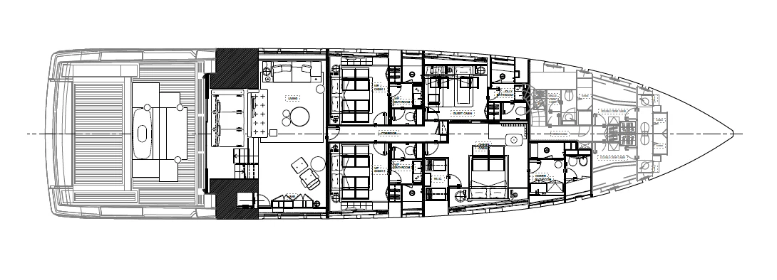 diagram, engineering drawing aboard ANMAX Yacht for Sale