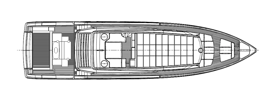 a black and white drawing of a car aboard ANMAX Yacht for Sale