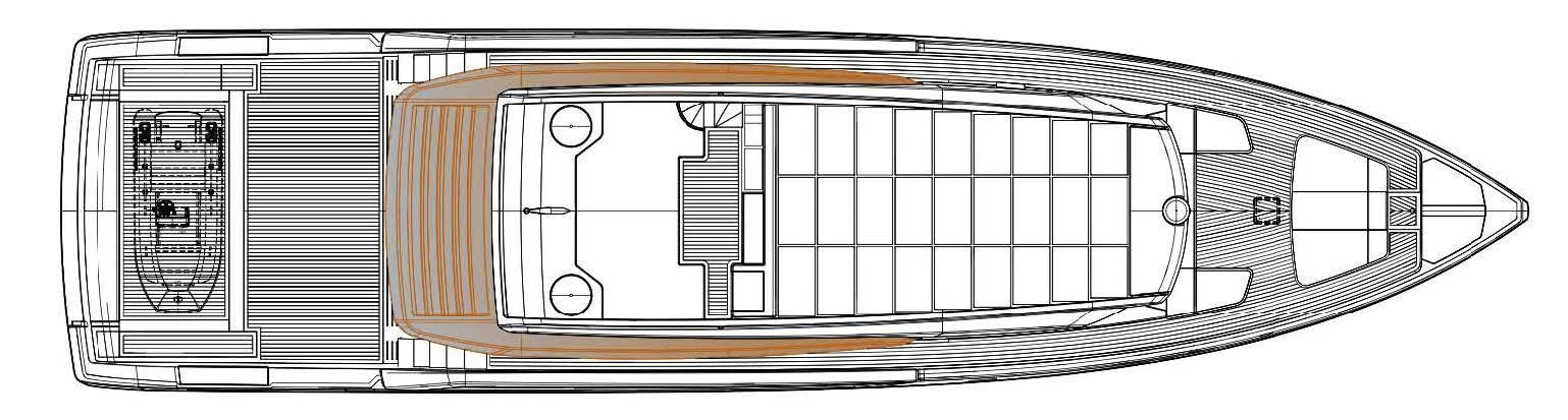 a sketch of a building aboard ANMAX Yacht for Sale