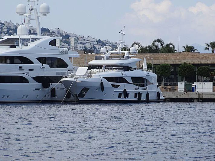 a group of white yachts aboard ZEHRA 1 Yacht for Sale