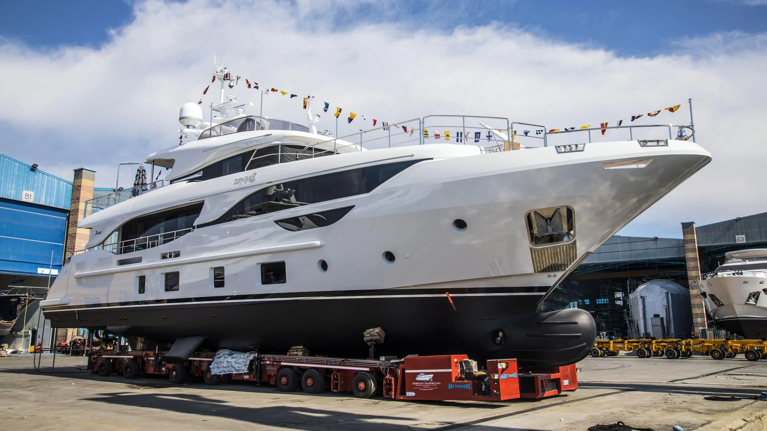 a large white boat aboard ZEHRA 1 Yacht for Sale