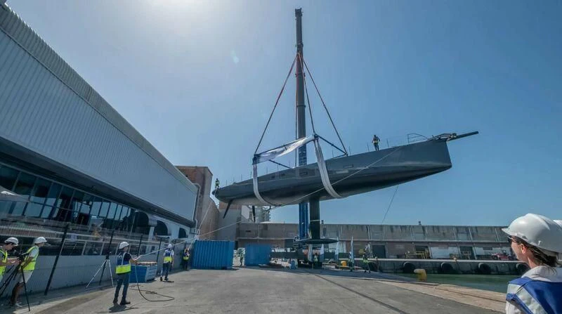 a large metal object with people around it aboard NYUMBA GT Yacht for Sale