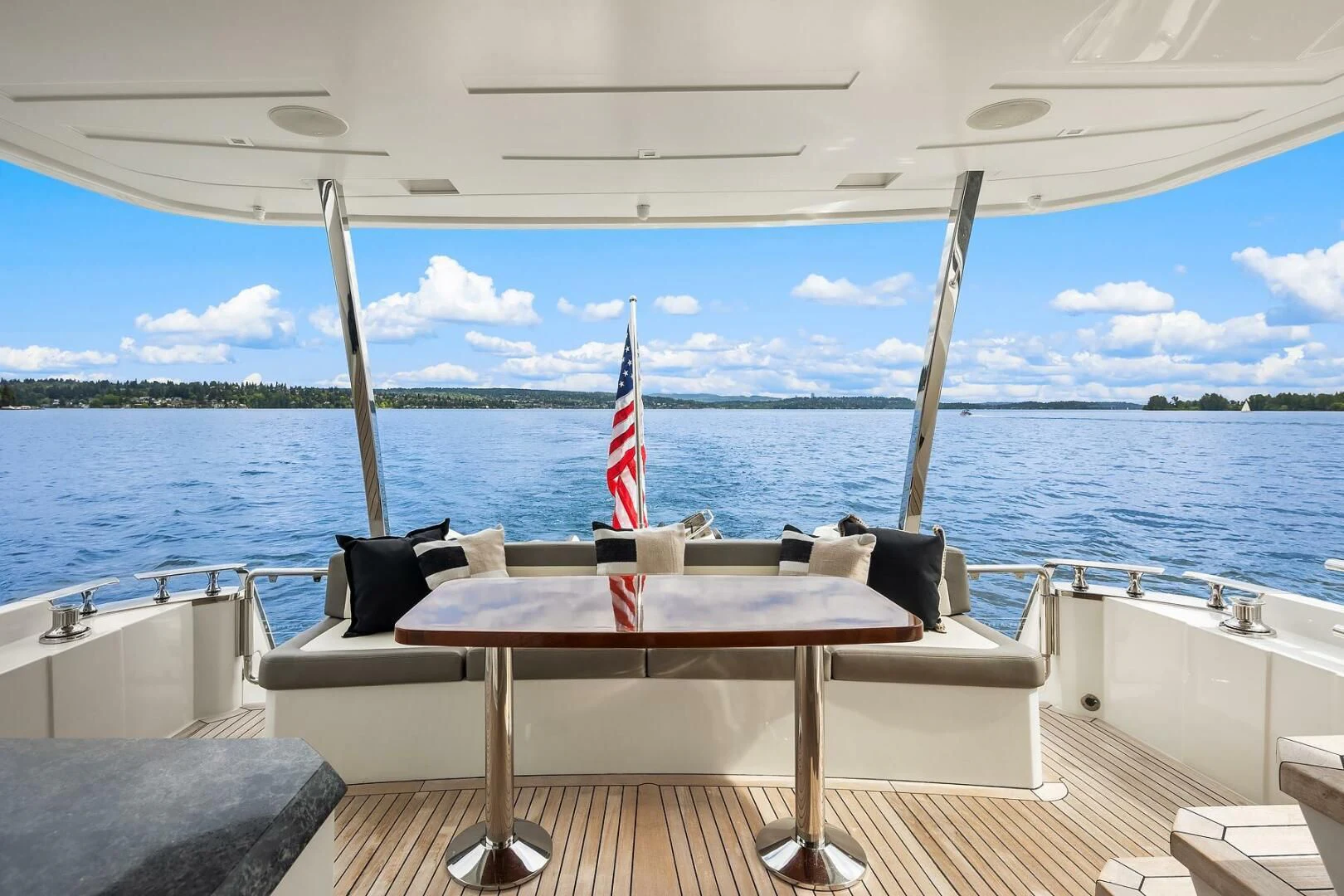 a table on a boat aboard PLAYBOOK Yacht for Sale