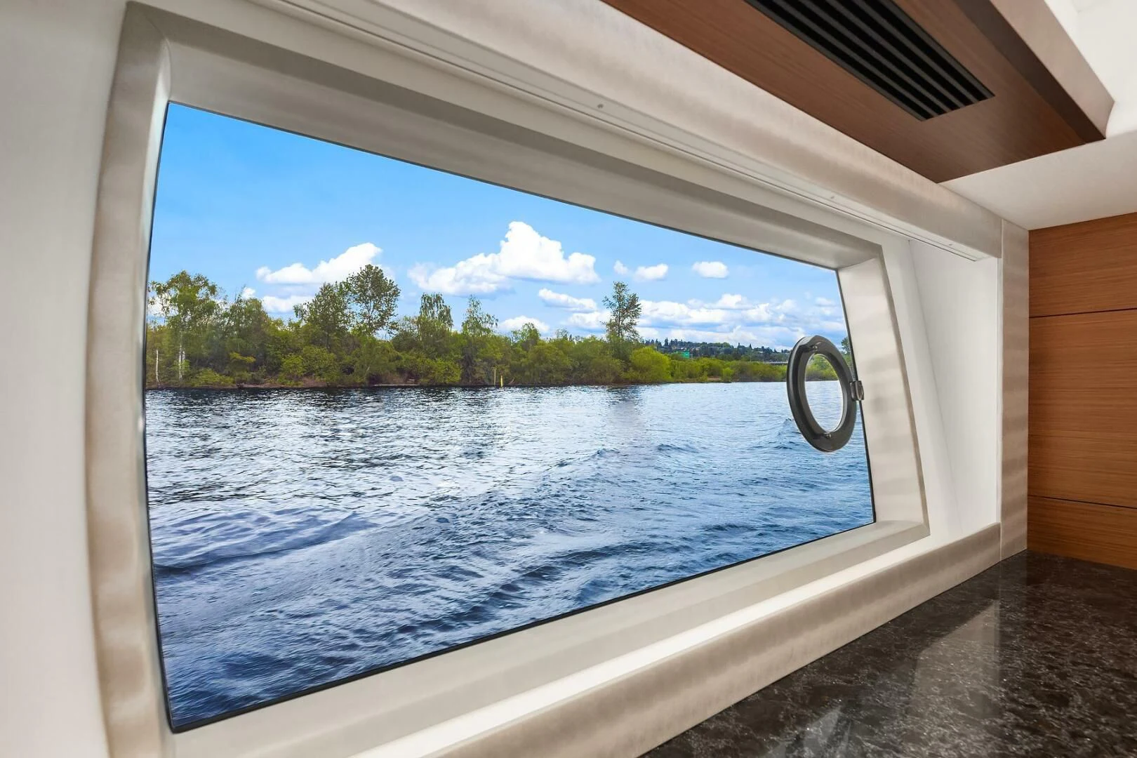 a large blue pool aboard PLAYBOOK Yacht for Sale