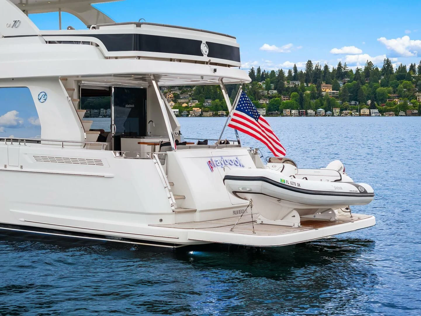 a boat on the water aboard PLAYBOOK Yacht for Sale