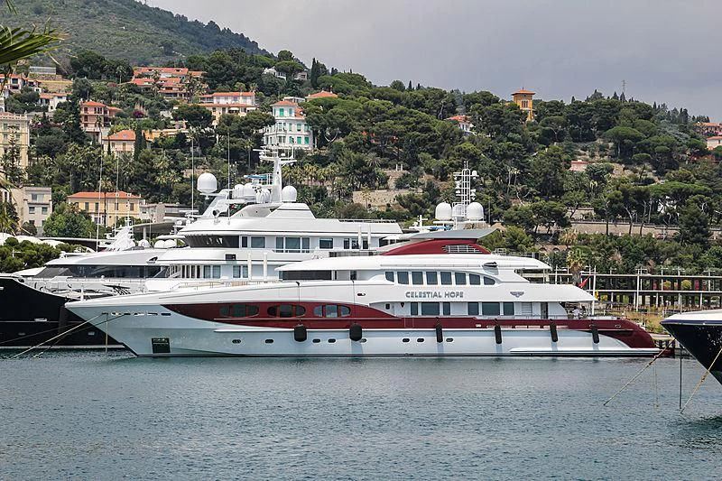 a large white boat in the water aboard IDEFIX II Yacht for Charter