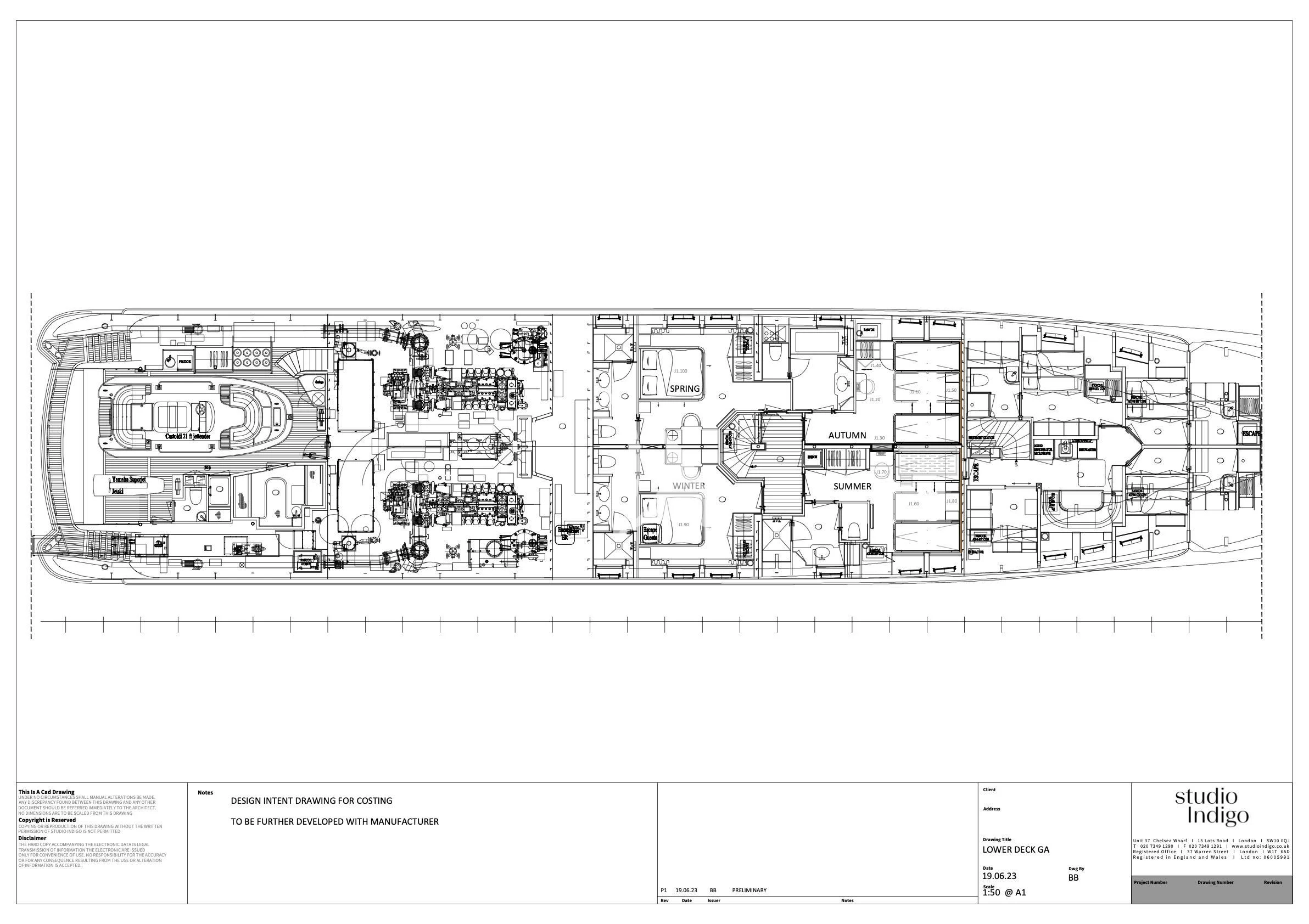 diagram aboard IDEFIX II Yacht for Charter