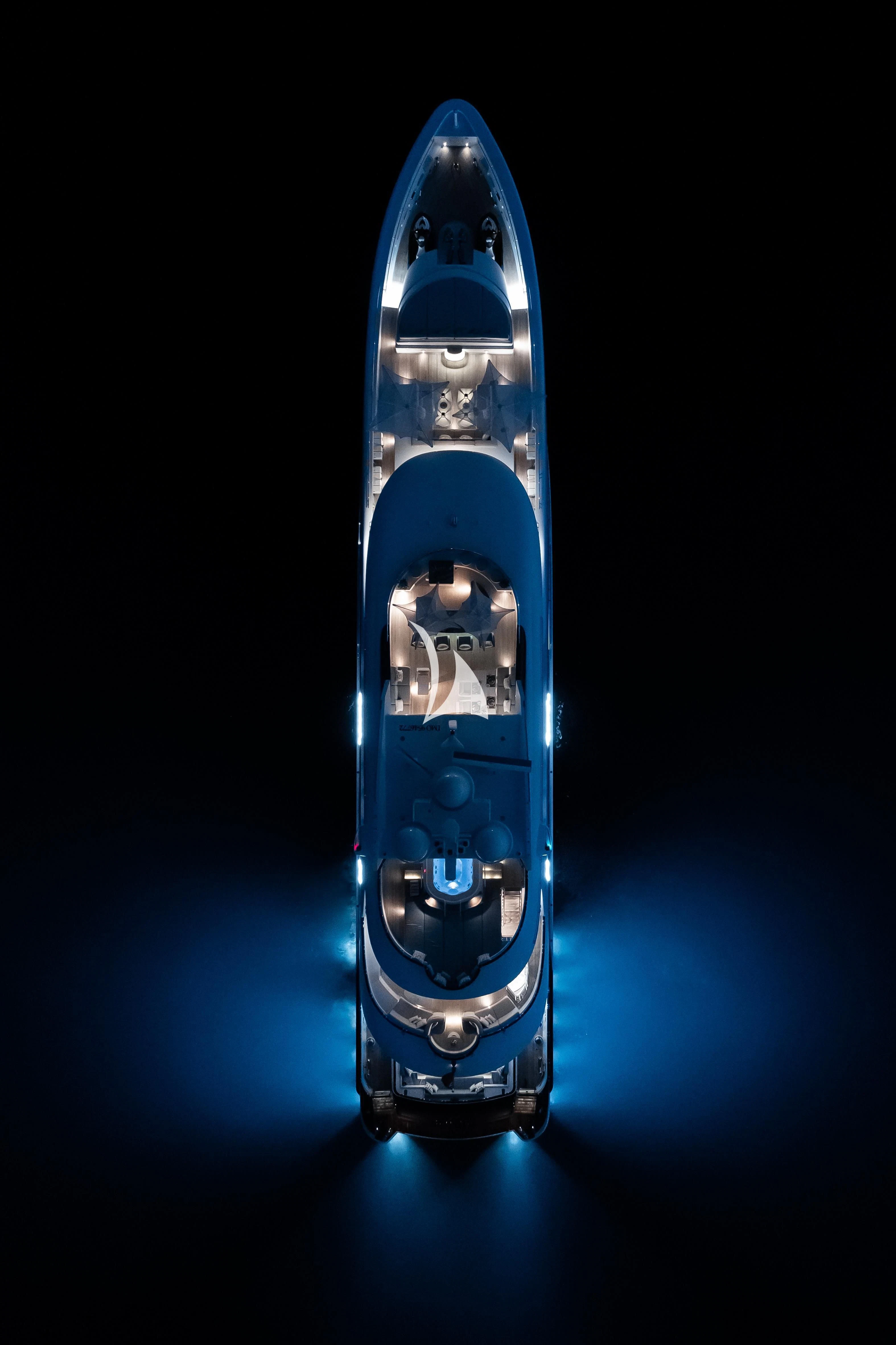 a blue and silver bottle aboard IDEFIX II Yacht for Charter