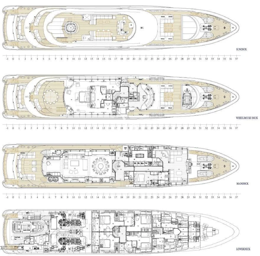 diagram aboard IDEFIX II Yacht for Charter
