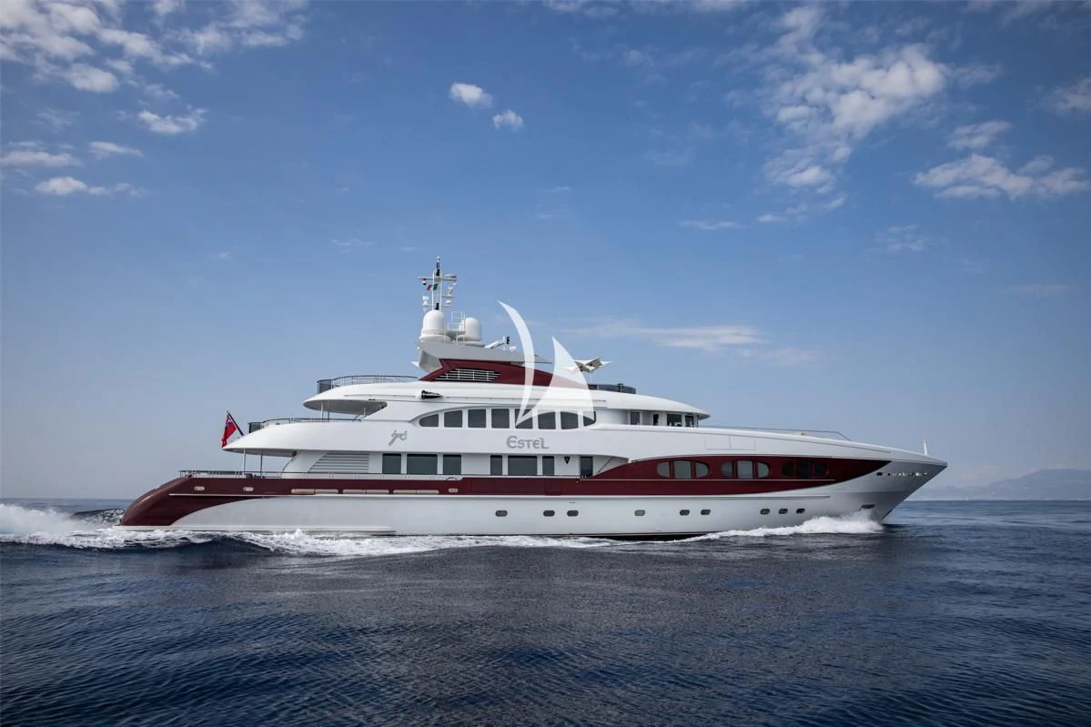 a large white ship aboard IDEFIX II Yacht for Charter