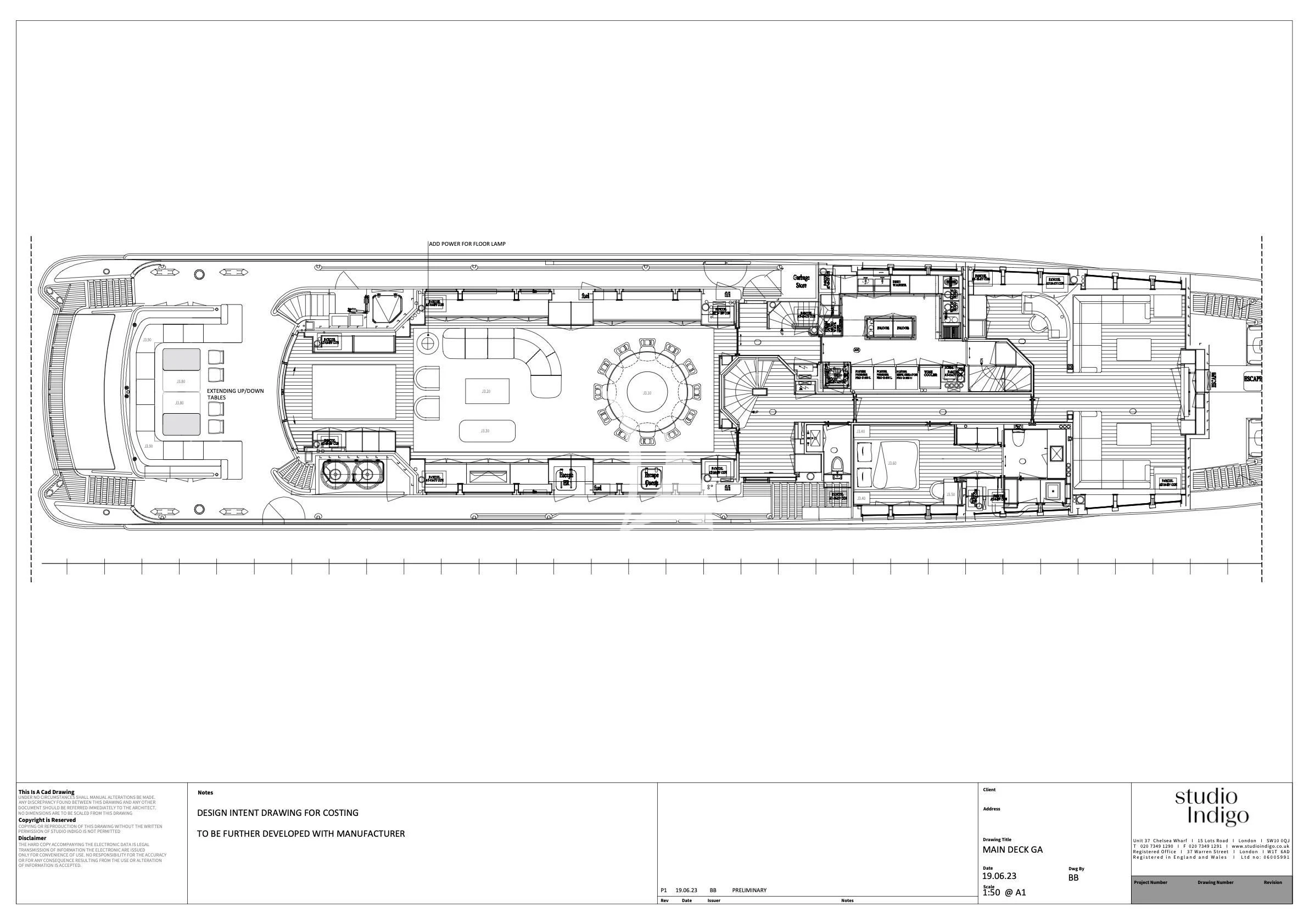 diagram aboard IDEFIX II Yacht for Charter