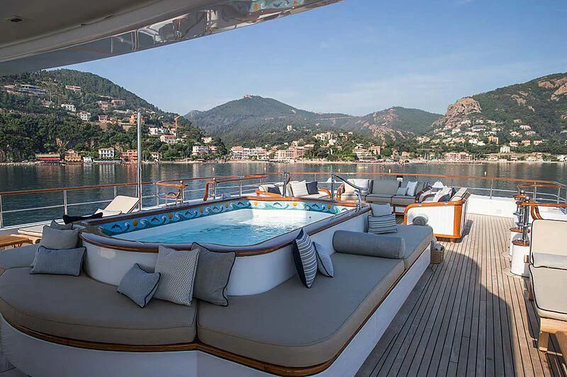 a pool on a deck aboard KATHARINE Yacht for Sale