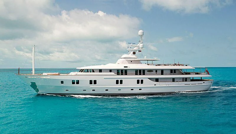 a large white boat aboard KATHARINE Yacht for Sale