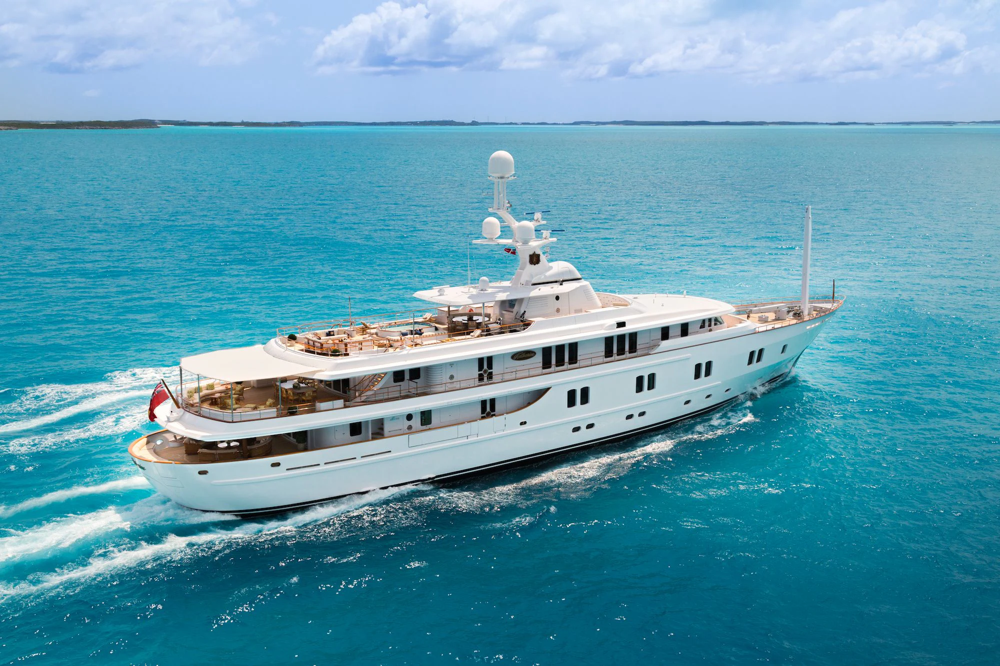 a large white ship in the water aboard KATHARINE Yacht for Sale