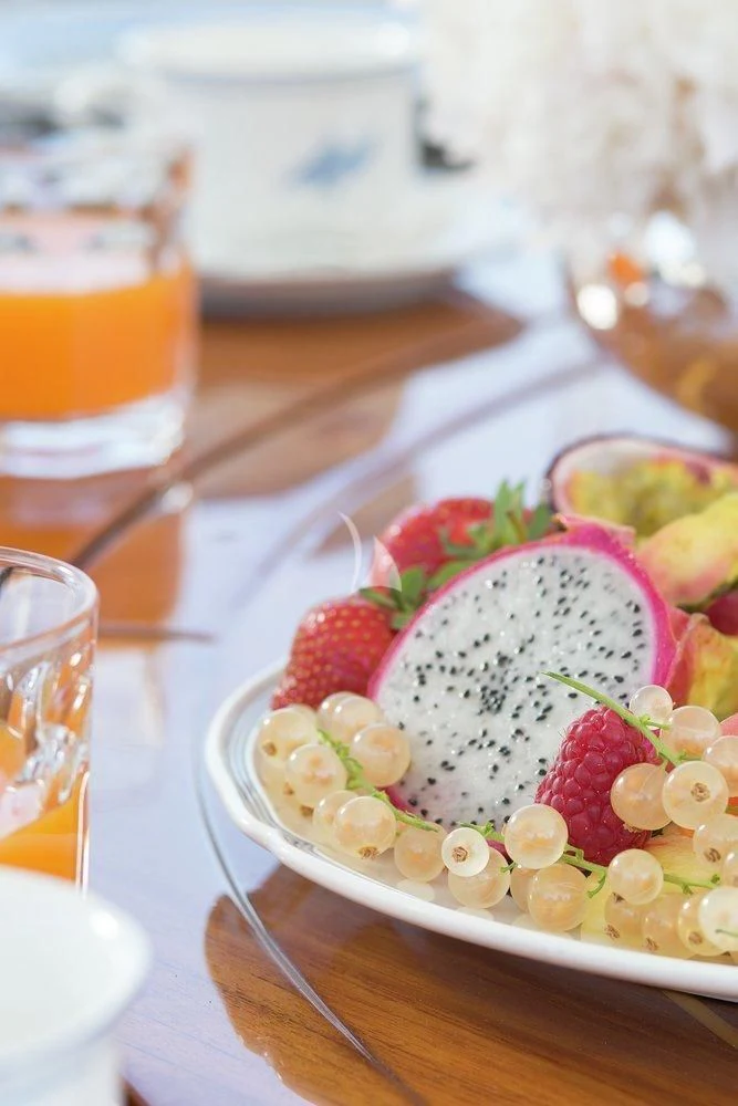 a bowl of food aboard KATHARINE Yacht for Sale
