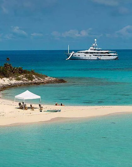 a boat on the beach aboard KATHARINE Yacht for Sale