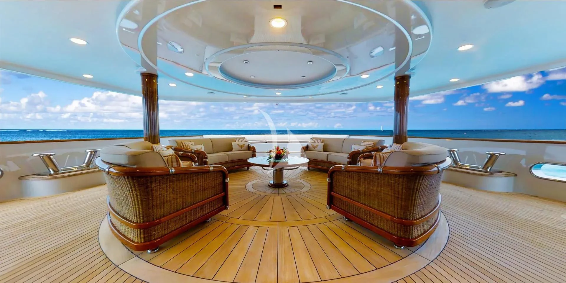 a room with a large round object aboard KATHARINE Yacht for Sale