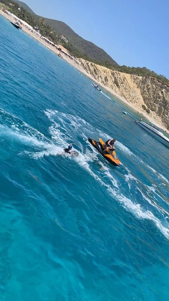 a group of people kayaking on a river aboard LI-JOR Yacht for Sale