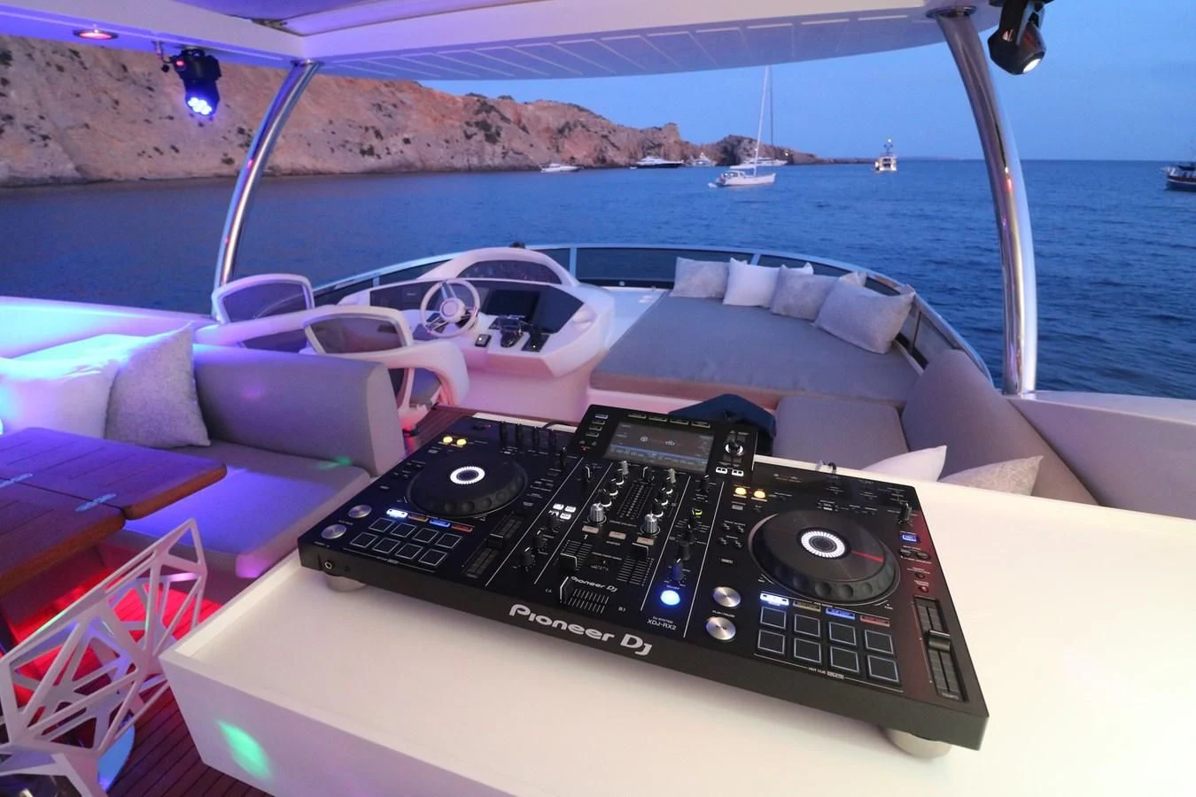 a remote control on a boat aboard LI-JOR Yacht for Sale