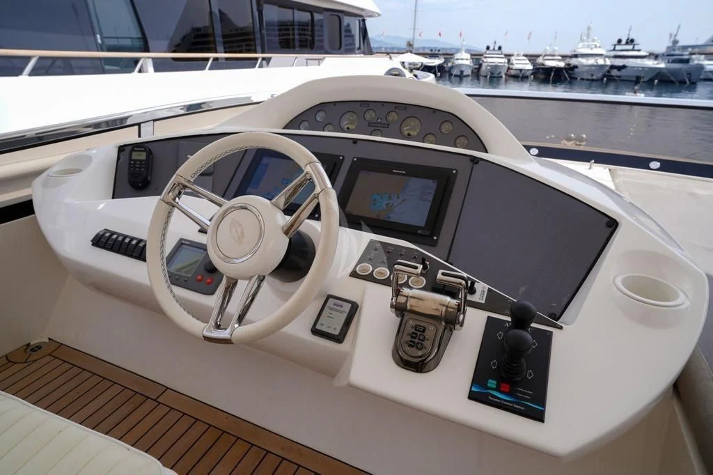 a cockpit of a plane aboard LI-JOR Yacht for Sale