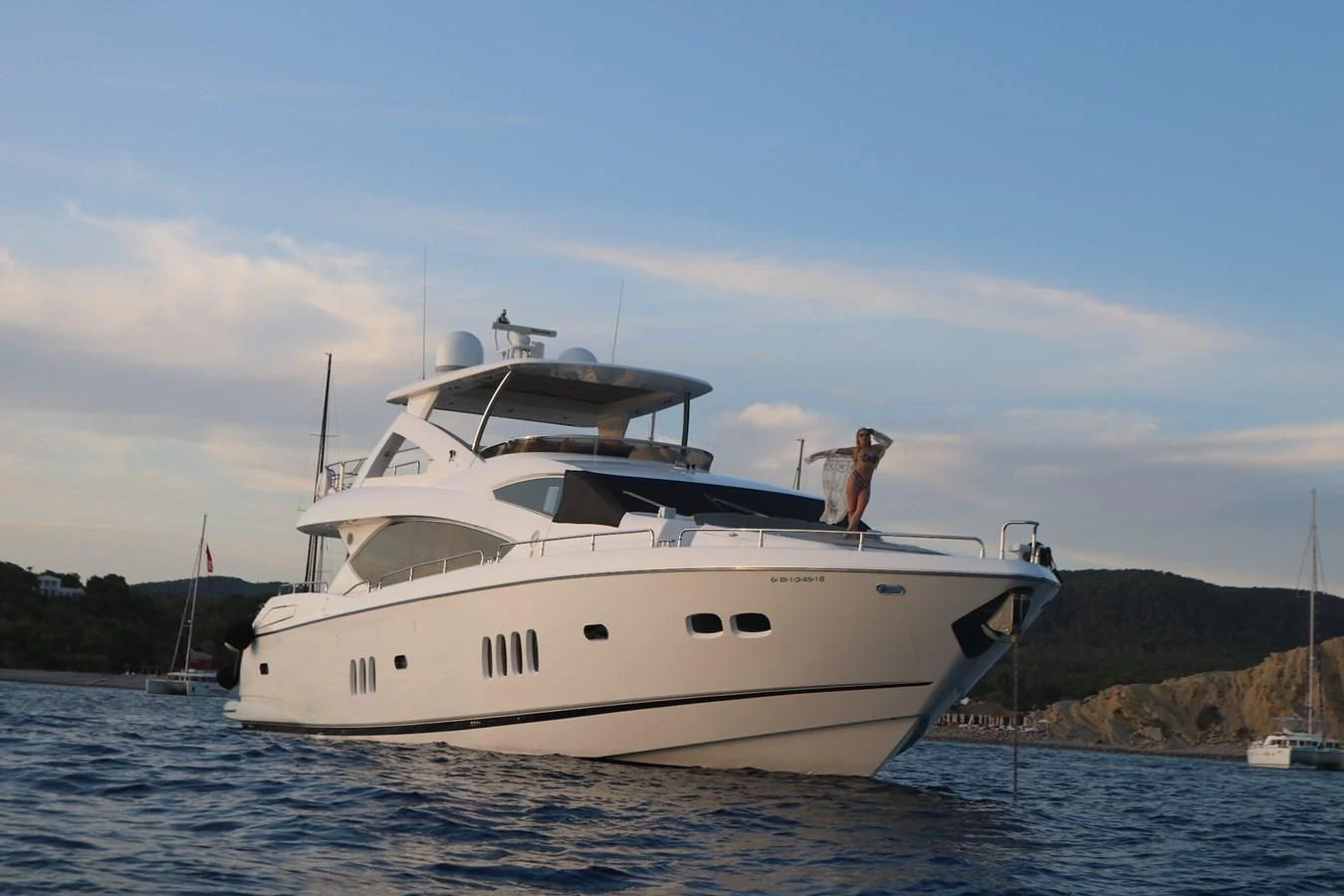 a white yacht in the water aboard LI-JOR Yacht for Sale