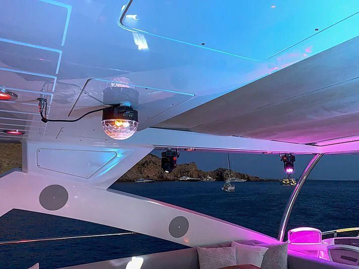 a jet plane with lights on the front aboard LI-JOR Yacht for Sale