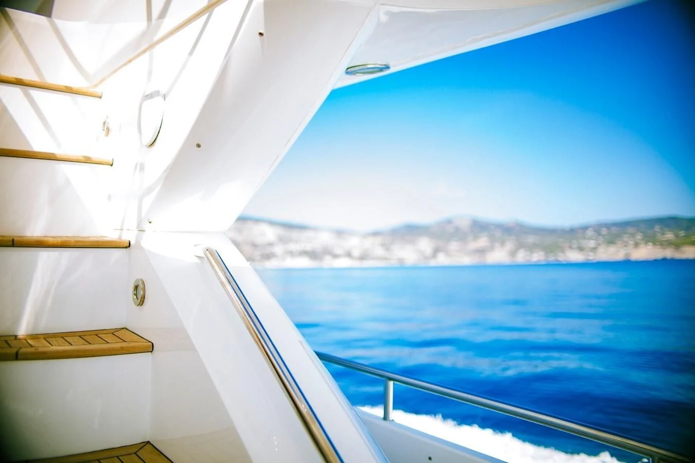 the view of the ocean from the cockpit of a plane aboard LI-JOR Yacht for Sale
