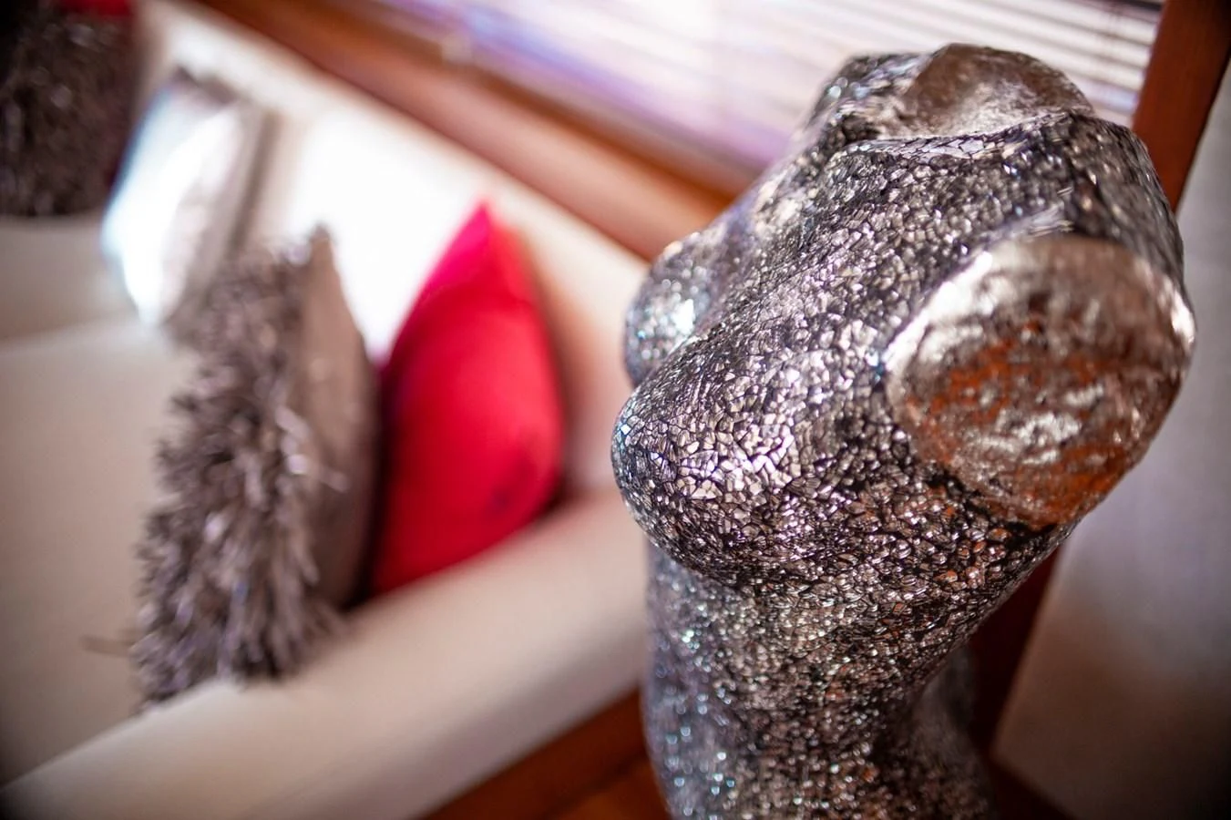 a rock with a red and white object on it aboard LI-JOR Yacht for Sale
