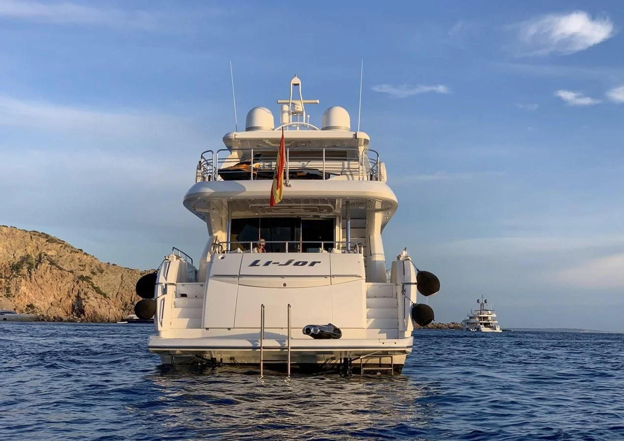 a boat in the water aboard LI-JOR Yacht for Sale