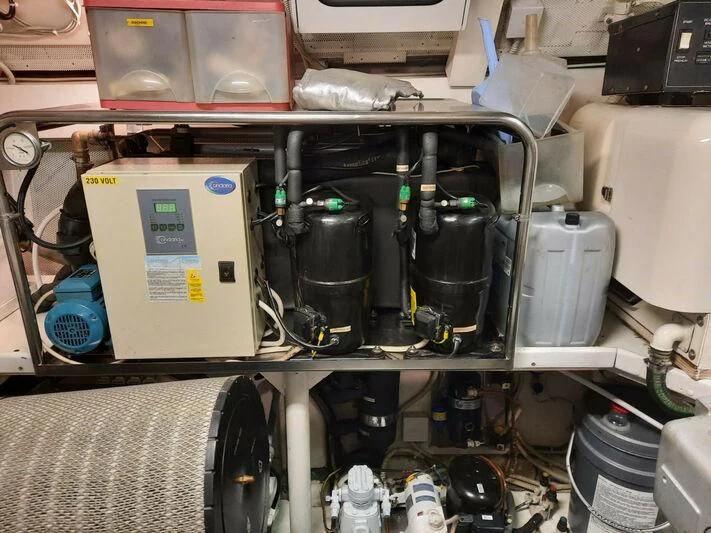 a machine with a tag aboard DG Yacht for Sale