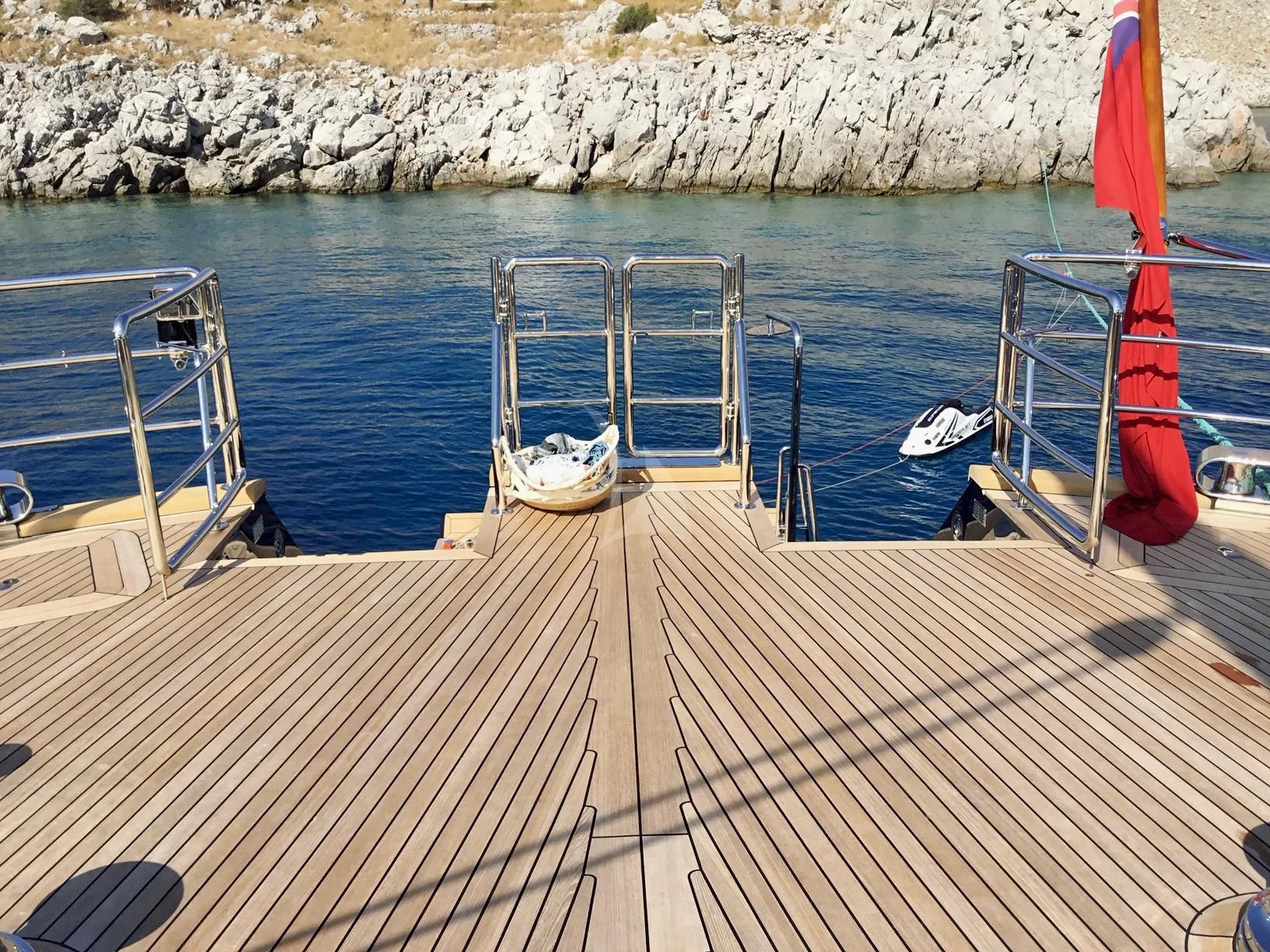 a dock with a boat on it aboard LA LUNA Yacht for Sale