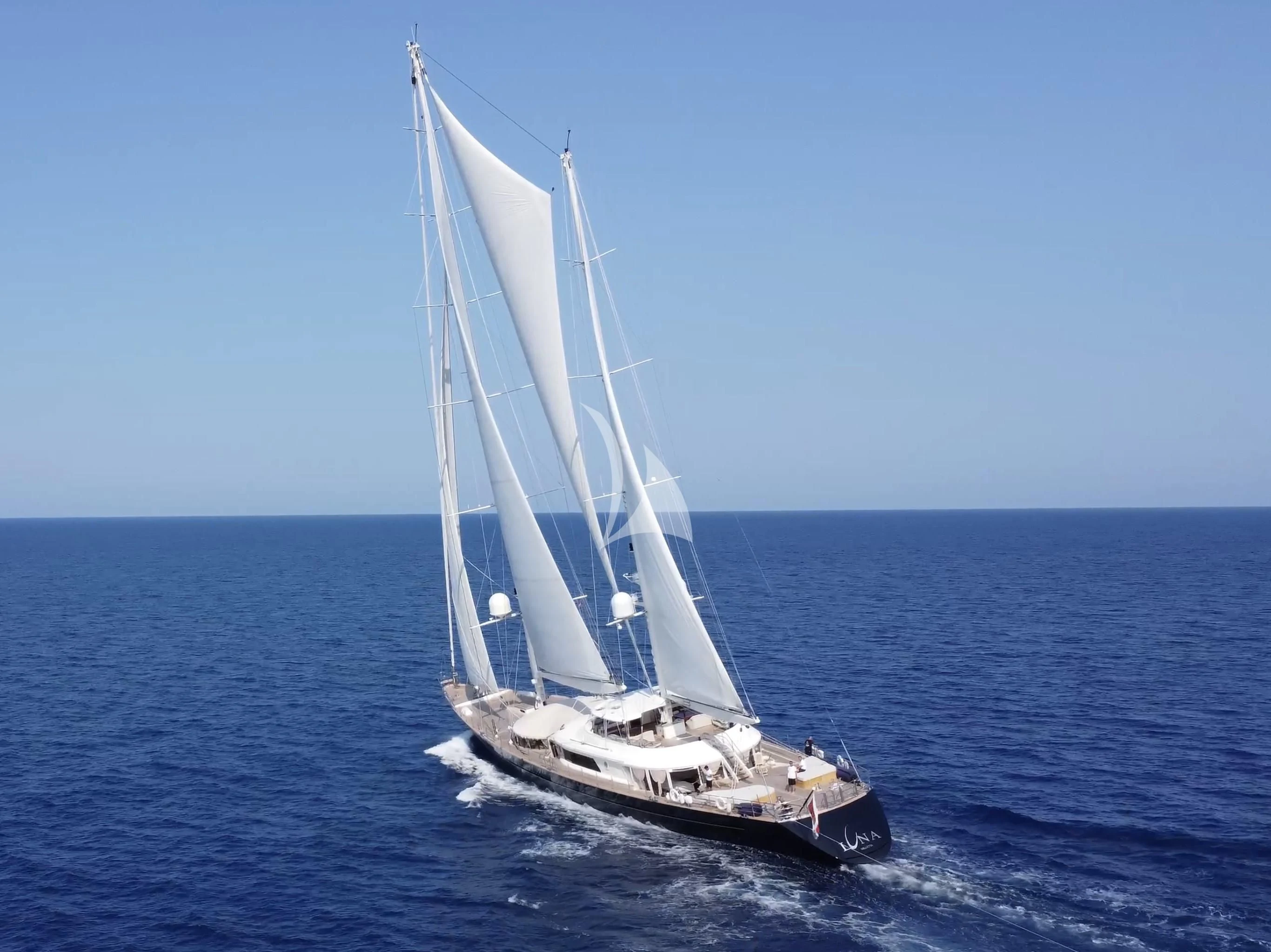 a sailboat on the water aboard LA LUNA Yacht for Sale
